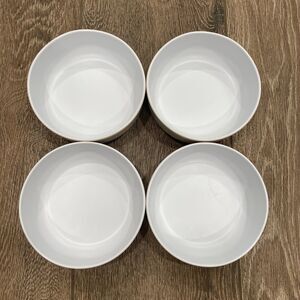 Set 4 Matte White / Neutral SALAD BOWLS 6x2” Melamine RACHEL ZOE Dwell Side NEW